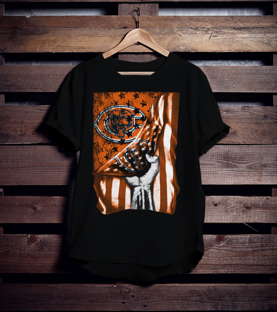 Chicago Bears American Flag Bear T-Shirt