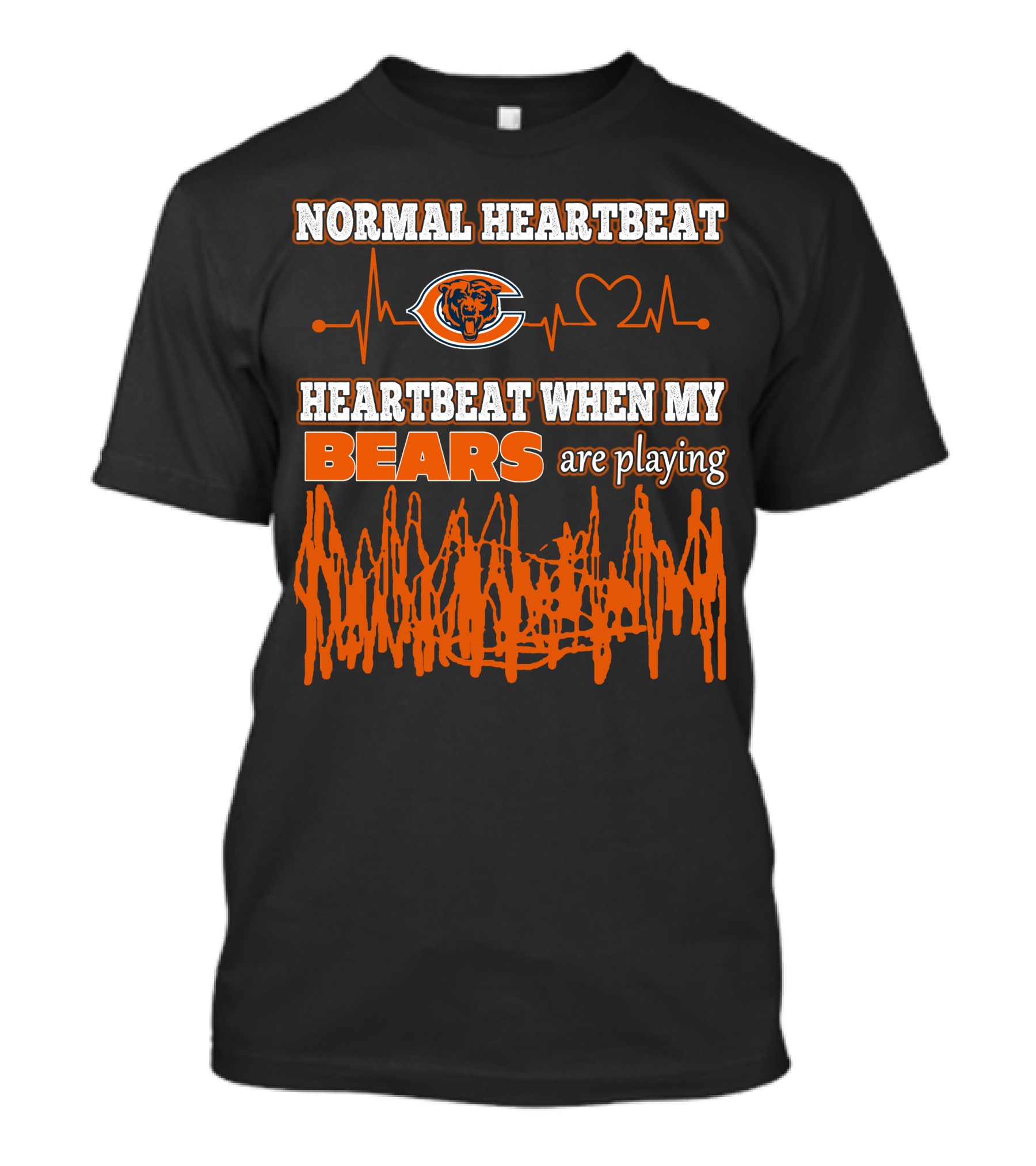 Normal Heartbeat Heartbeat When My Bears Are Playing Chicago Bears T-Shirt