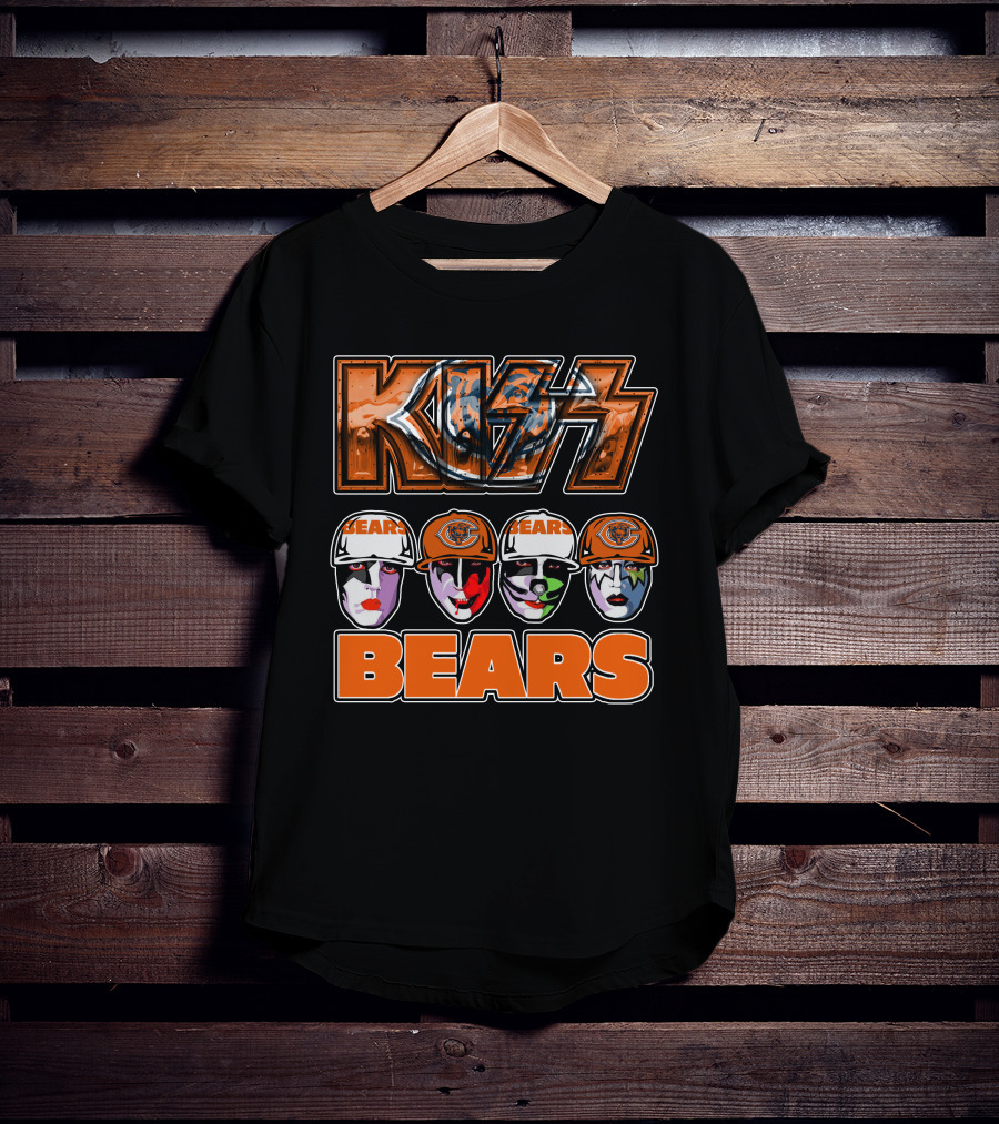 Kiss Chicago Bears Rock Band Faces T-Shirt