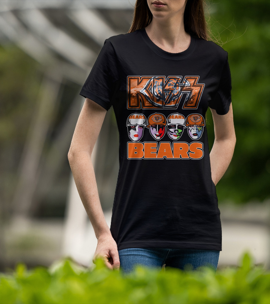 Kiss Chicago Bears Rock Band Faces T-Shirt