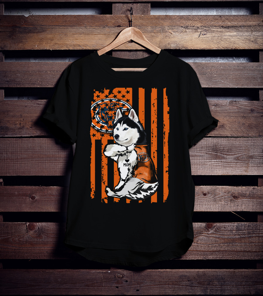 Siberian Husky Chicago Bears Fanatic Mom T-Shirt