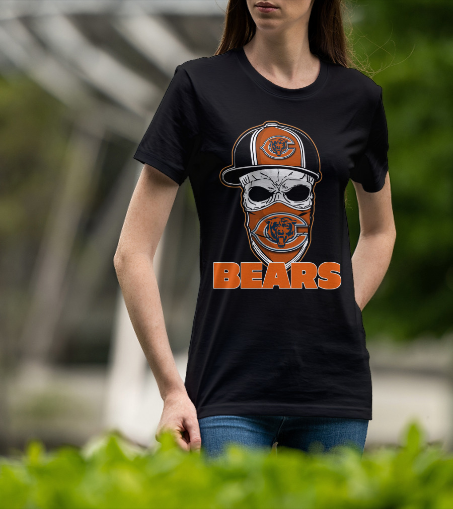 Chicago Bears Skull Hat Bears Fan T-Shirt