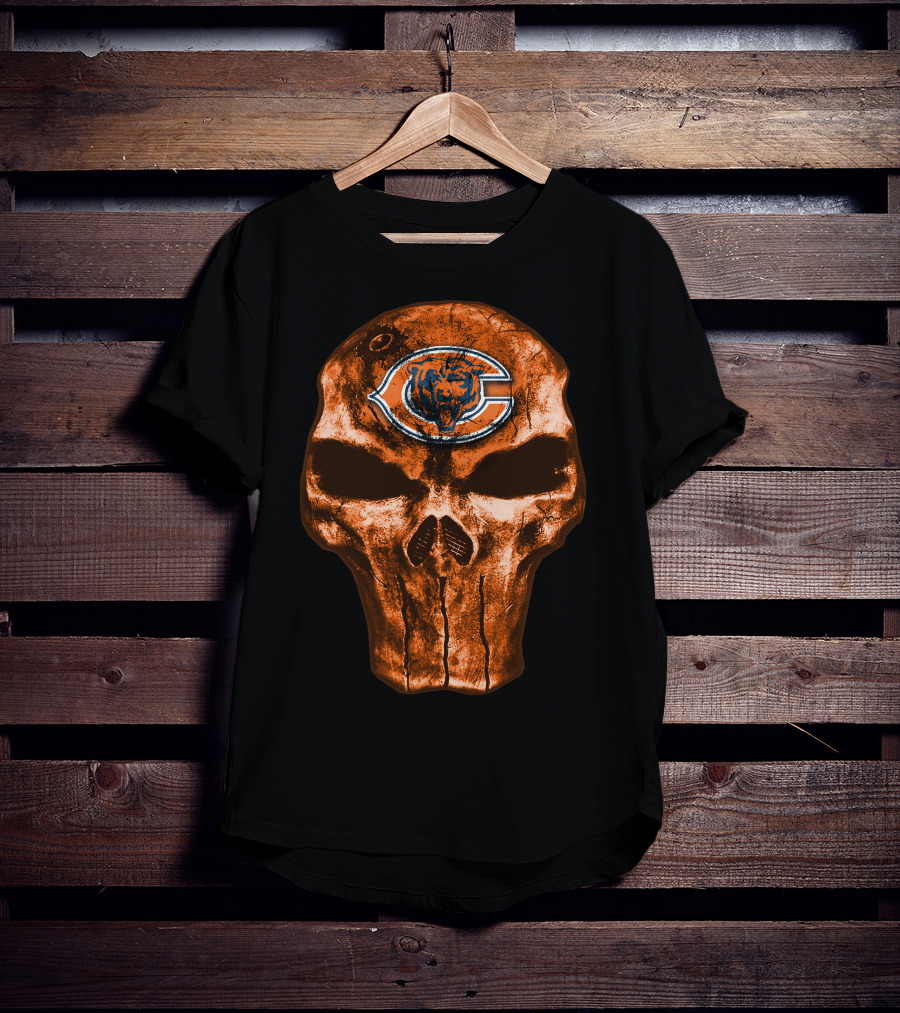Skull Chicago Bears Logo NFL T-Shirt