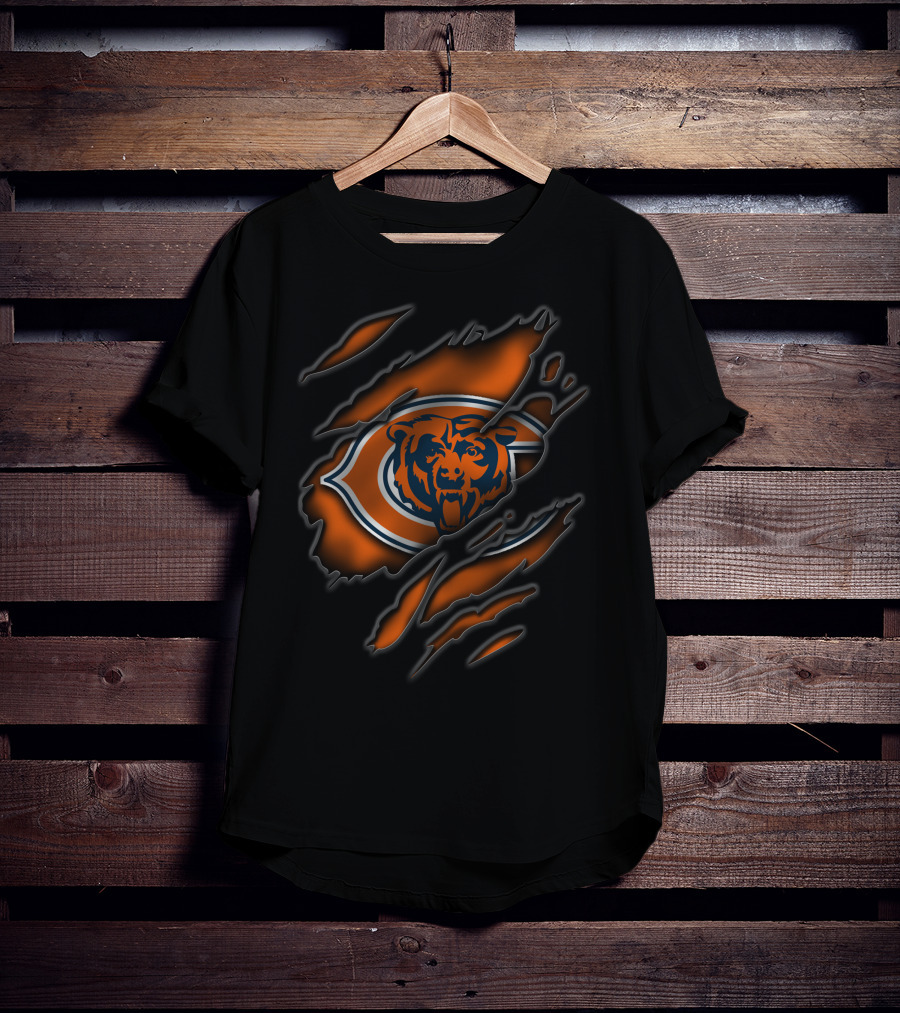 Chicago Bears Torn Claw Marks T-Shirt