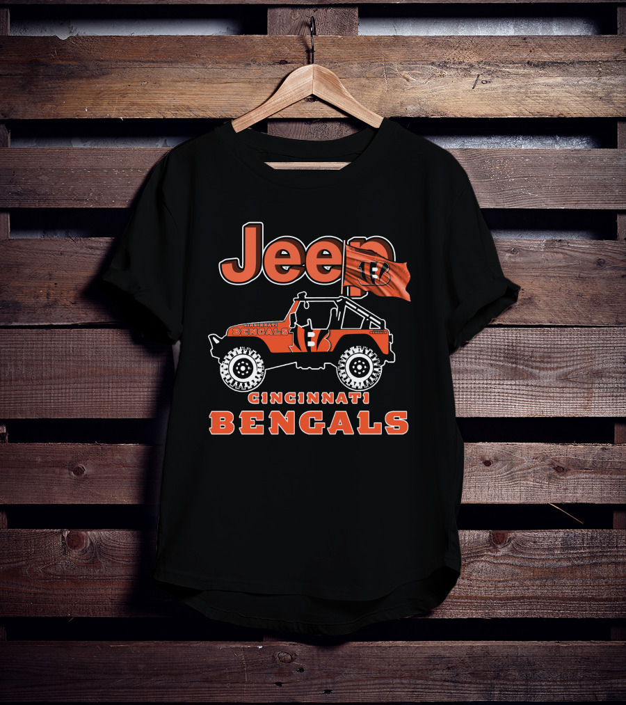 Jeep Cincinnati Bengals Flag Football Team SUV T-Shirt