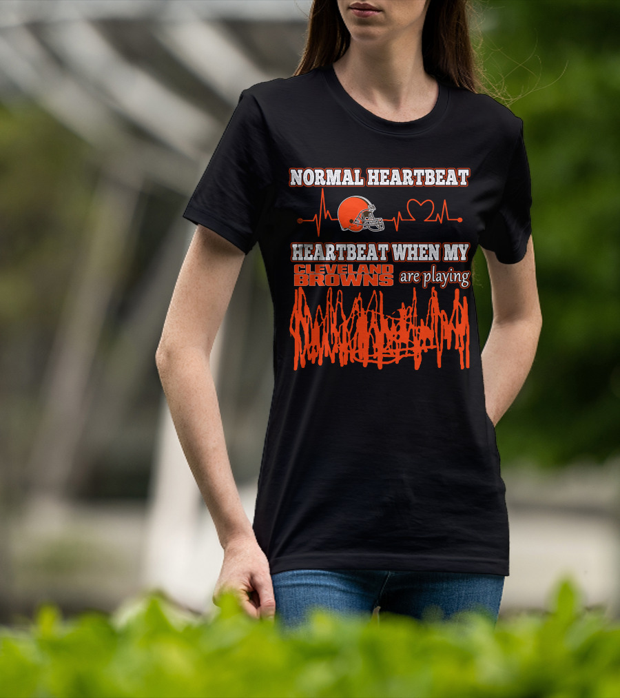 Normal Heartbeat Heartbeat When My Cleveland Browns Are Playing T-Shirt