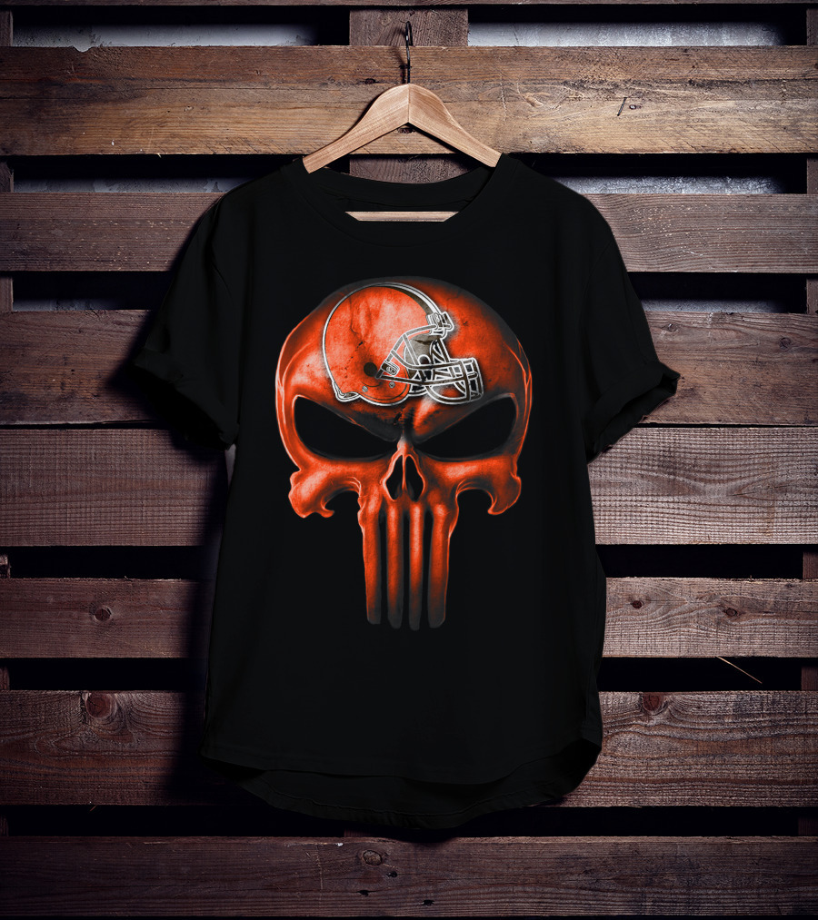 Skull Cleveland Browns Helmet T-Shirt