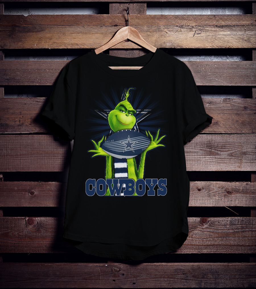 Grinch Holding Dallas Cowboys Football Nfl Fan T-Shirt