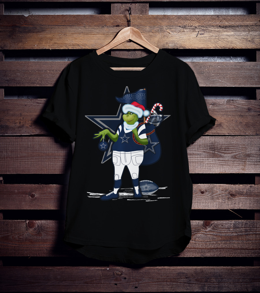 Grinchxmas V1 Dallas Cowboys Star Holiday Football Cheer T-Shirt