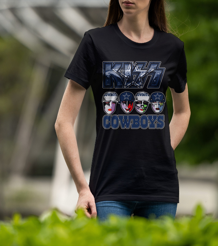 Kiss Cowboys Dallas Football Faces T-Shirt