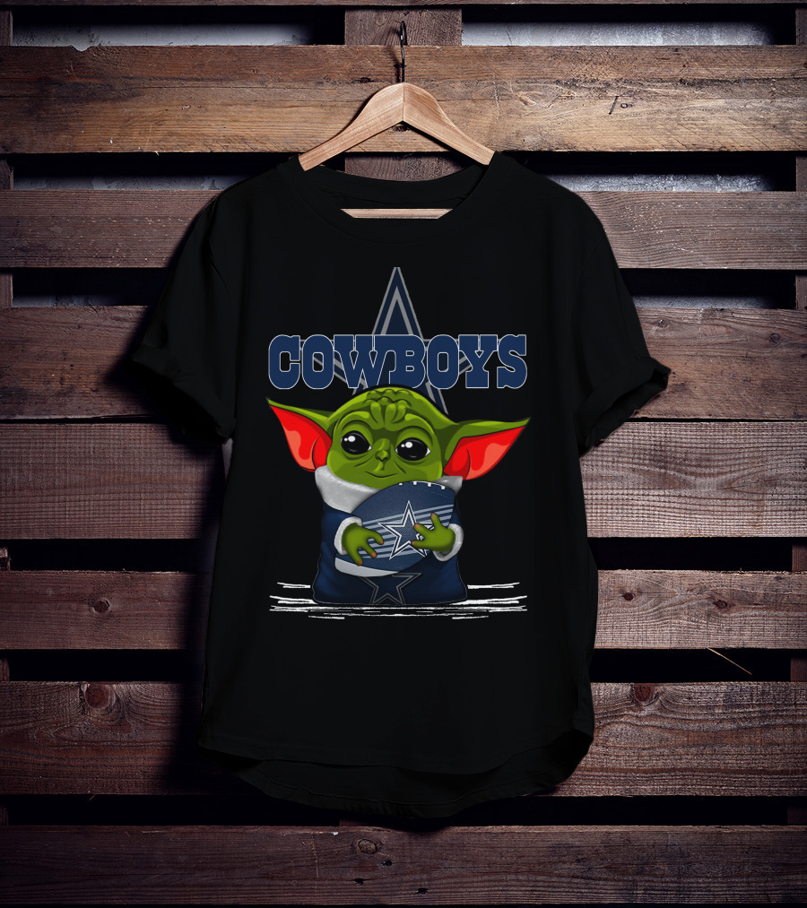 Cowboys Yoda Holding Football T-Shirt
