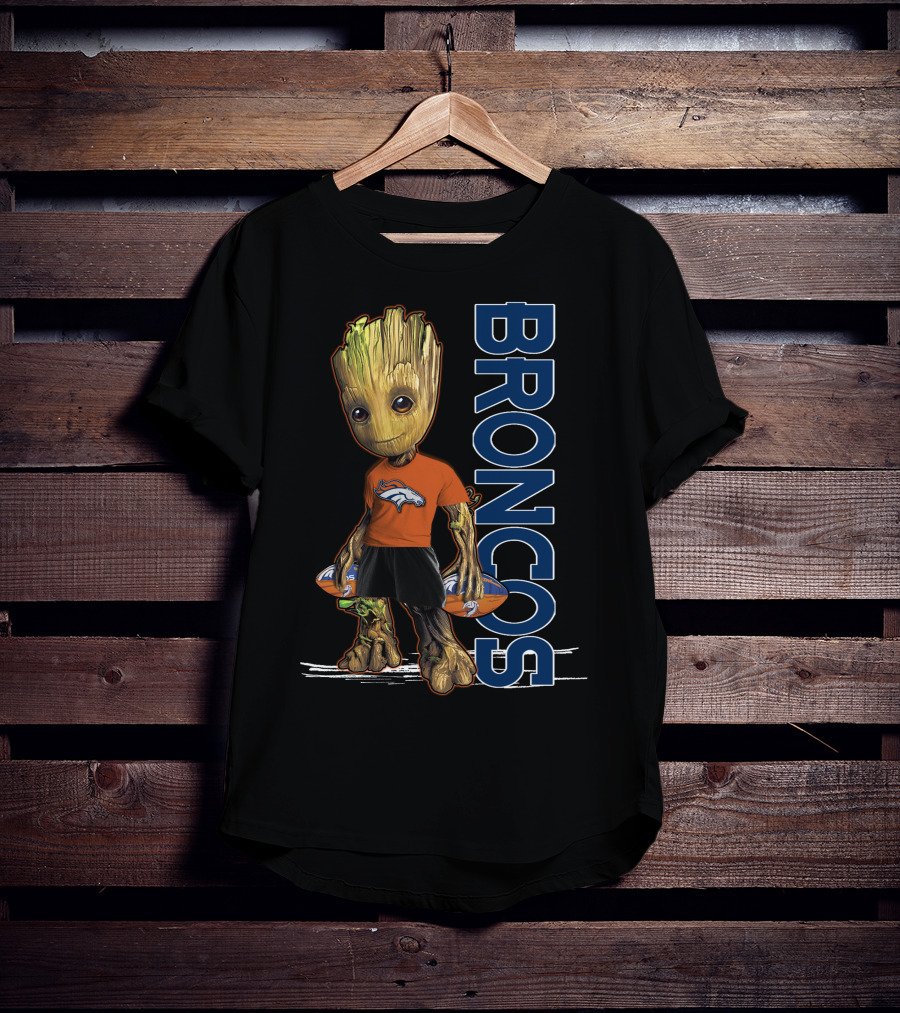 Groot Denver Broncos Football Fan Gear T-Shirt