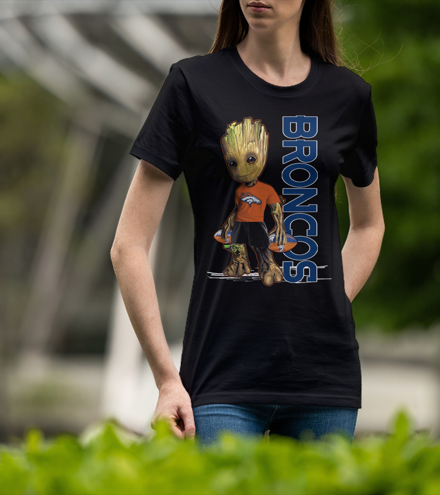 Groot Denver Broncos Football Fan Gear T-Shirt
