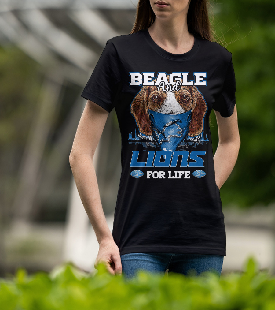 Beagle And Lions For Life Detroit T-Shirt