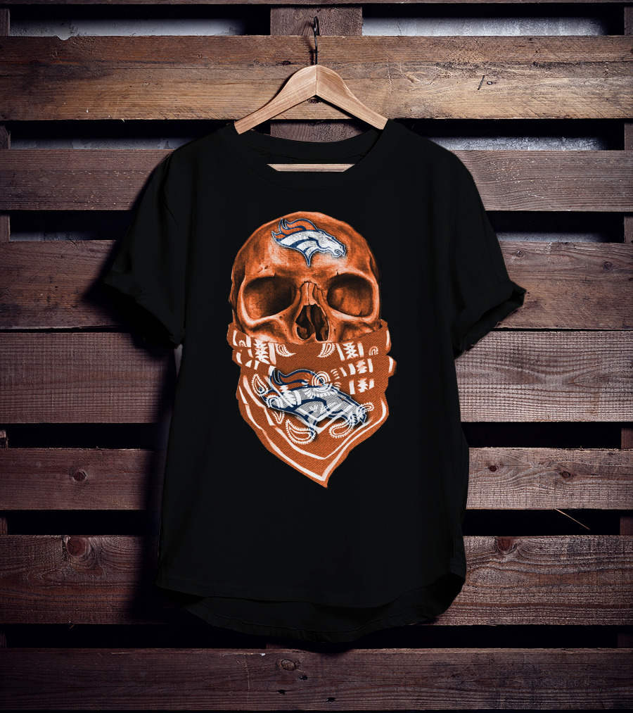 Skull Denver Broncos Bandana T-Shirt