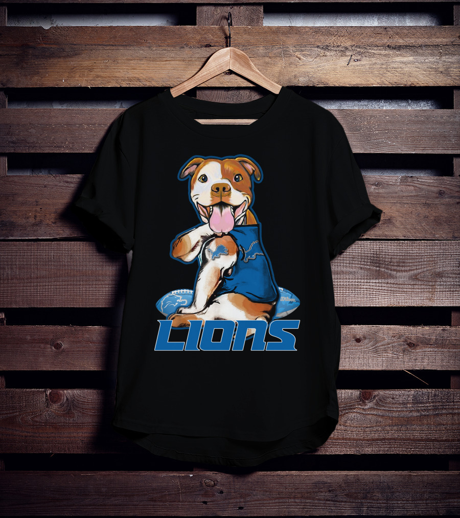 Pittbull Detroit Lions Football T-Shirt