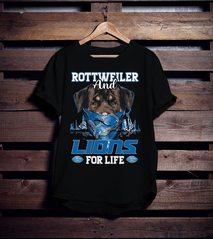 Rottweiler And Lions For Life Detroit T-Shirt