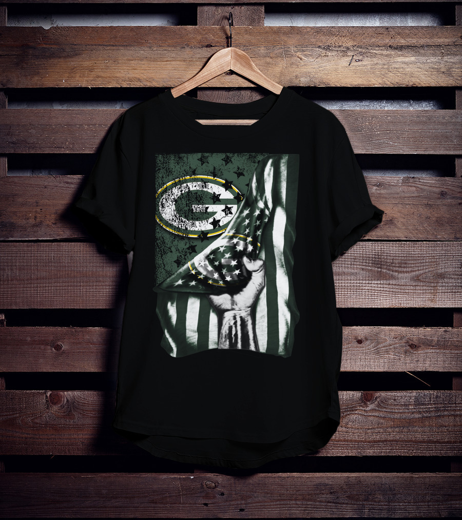 Flag Green Bay Packers Stars And Stripes Fist T-Shirt