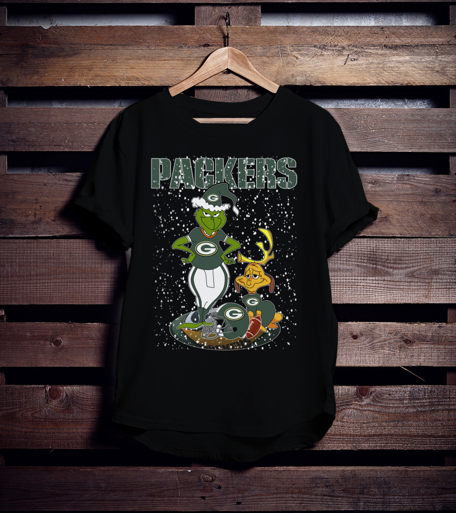 Grinch Packers Christmas Football Green Bay T-Shirt