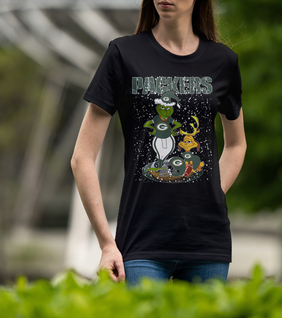Grinch Packers Christmas Football Green Bay T-Shirt