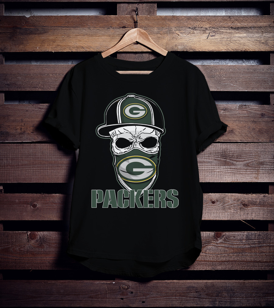 Skull Hat Green Bay Packers G Mask Packers T-Shirt
