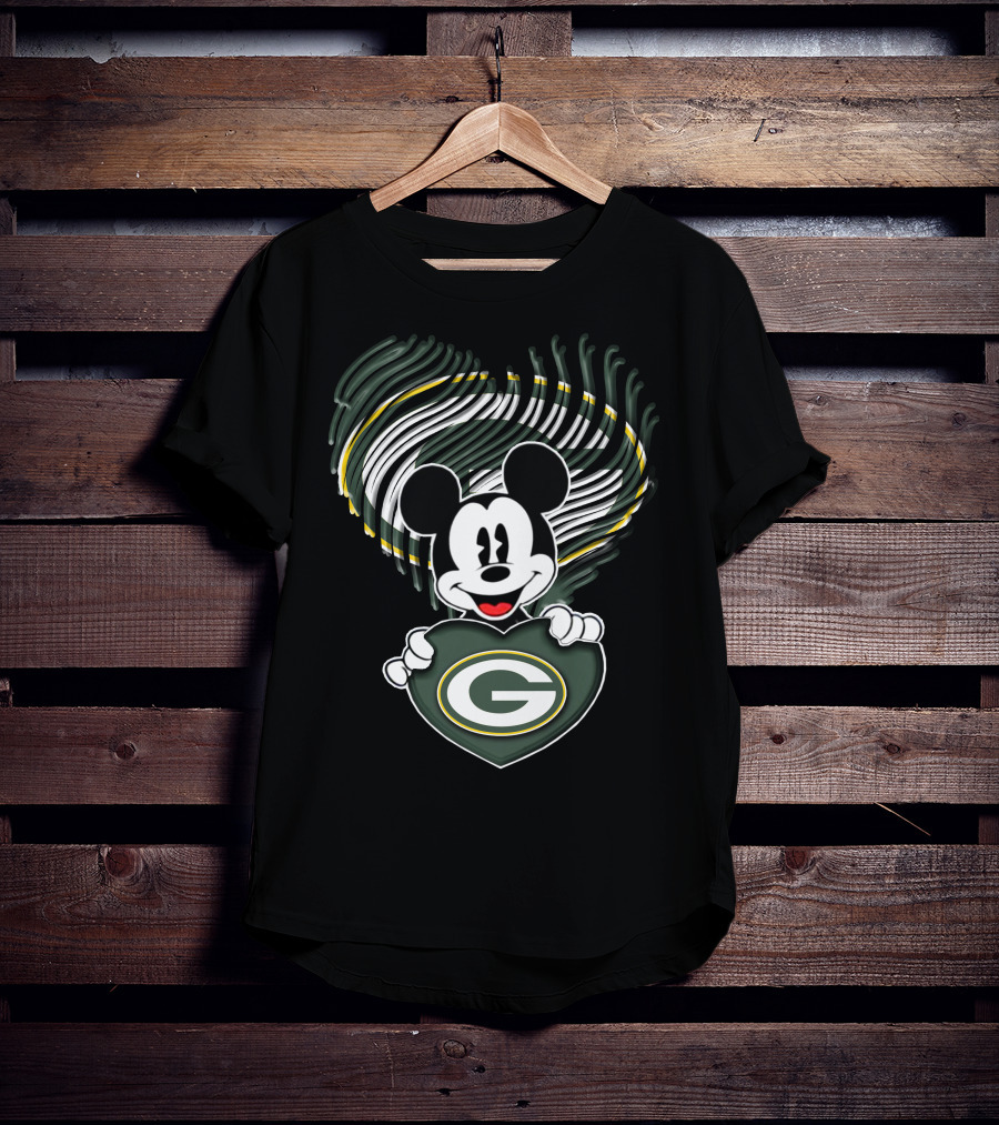 Mick Green Bay Packers Heart Fan T-Shirt
