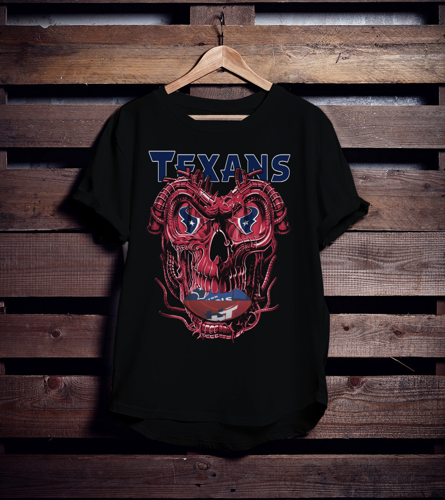 Texans Dragonskull Football Graphics T-Shirt