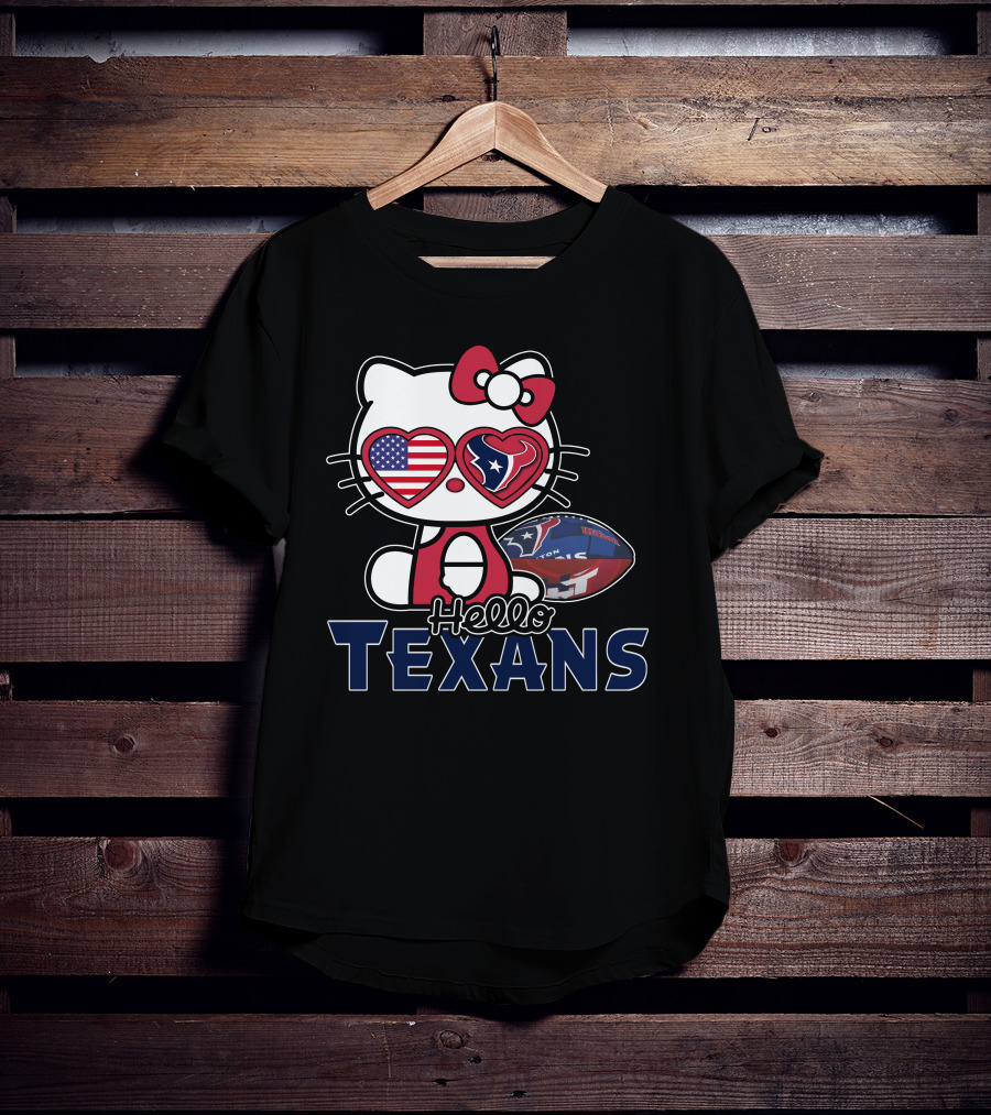 Hello Kitty Houston Texans NFL Heart Eyes Football Fan T-Shirt