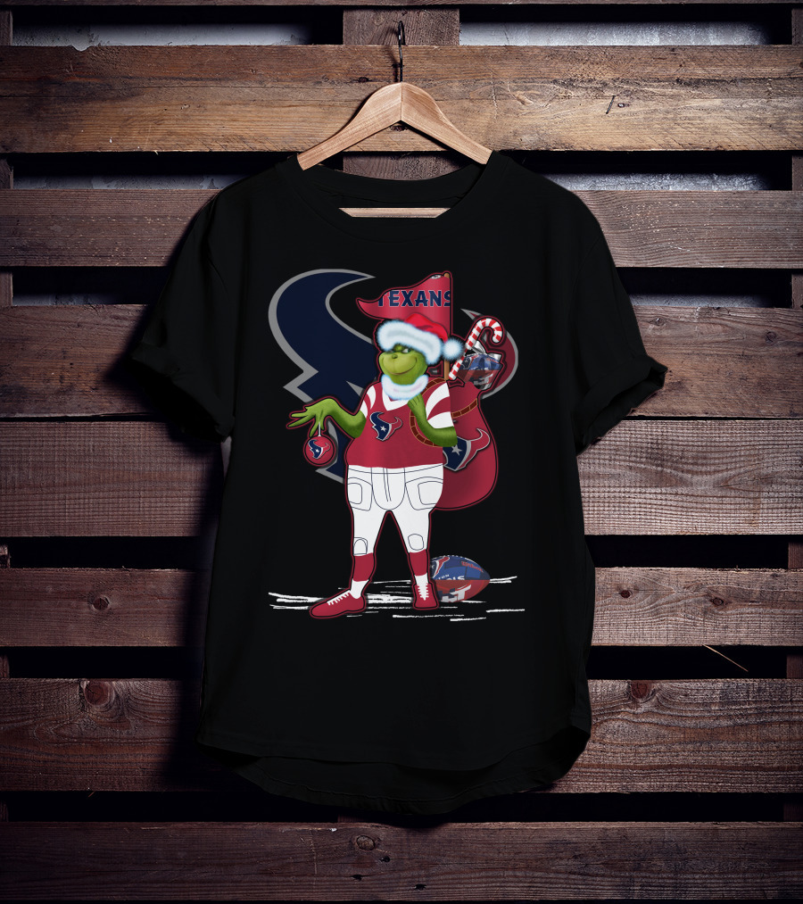 Grinchxmas Houston Texans Holiday Football Festive T-Shirt