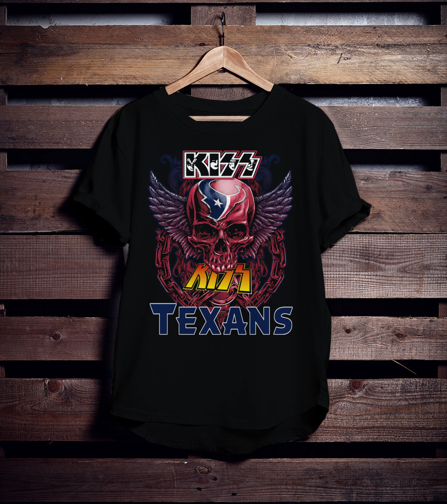 KISS Texans Skull With Wings And Chains T-Shirt