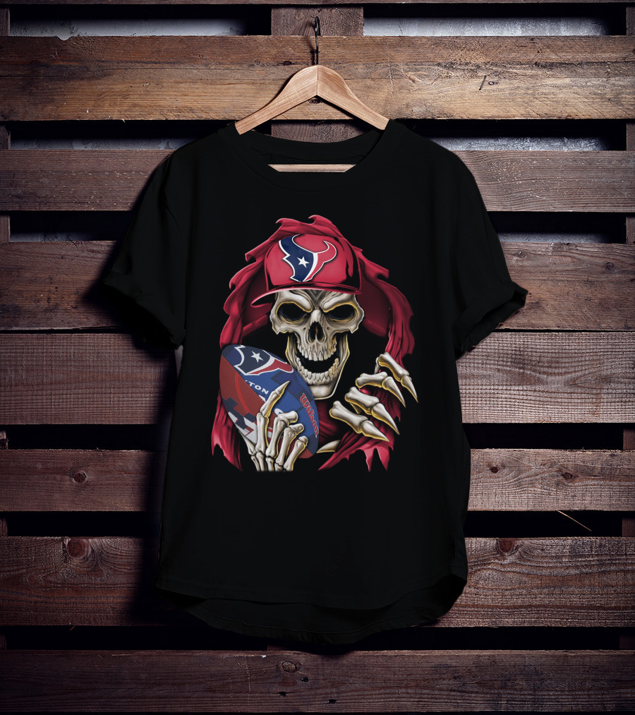 Skullbong Houston Texans Football Skeleton T-Shirt