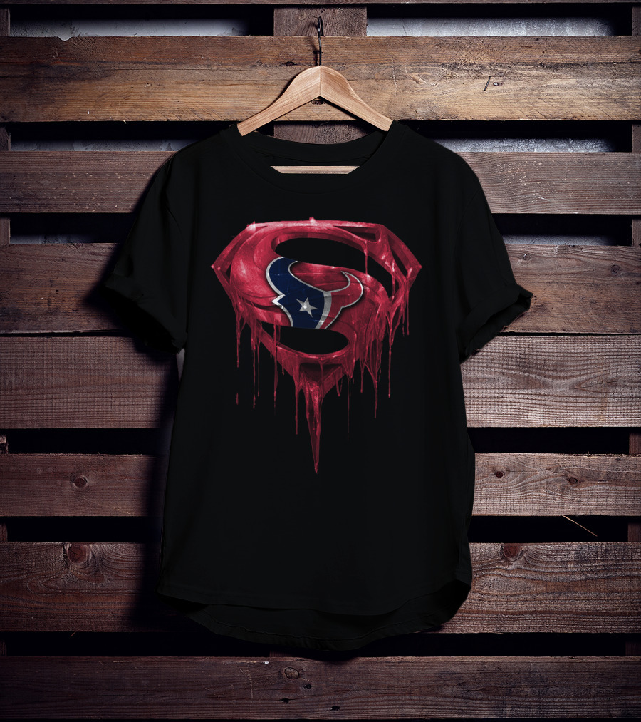 Dripping Superman Houston Texans T-Shirt