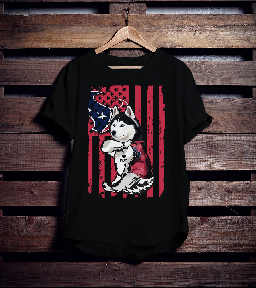 Siberian Husky Mom I Love Houston Texans T-Shirt