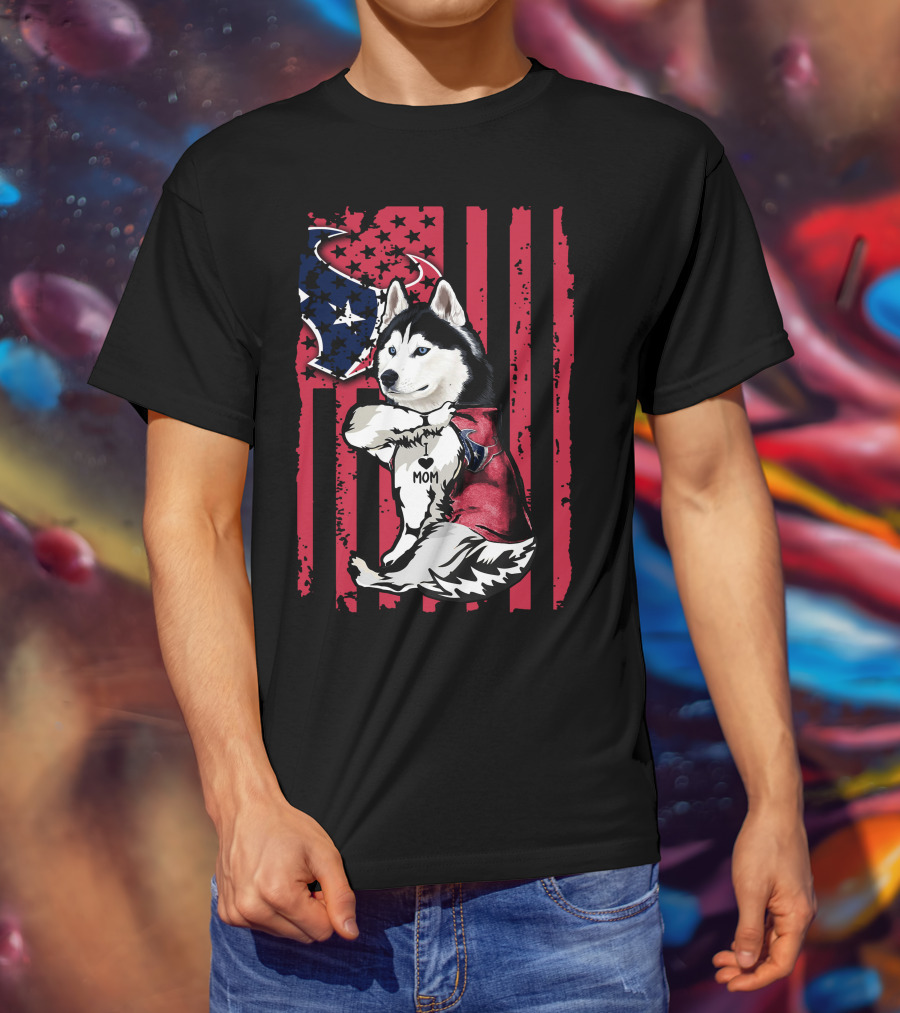 Siberian Husky Mom I Love Houston Texans T-Shirt