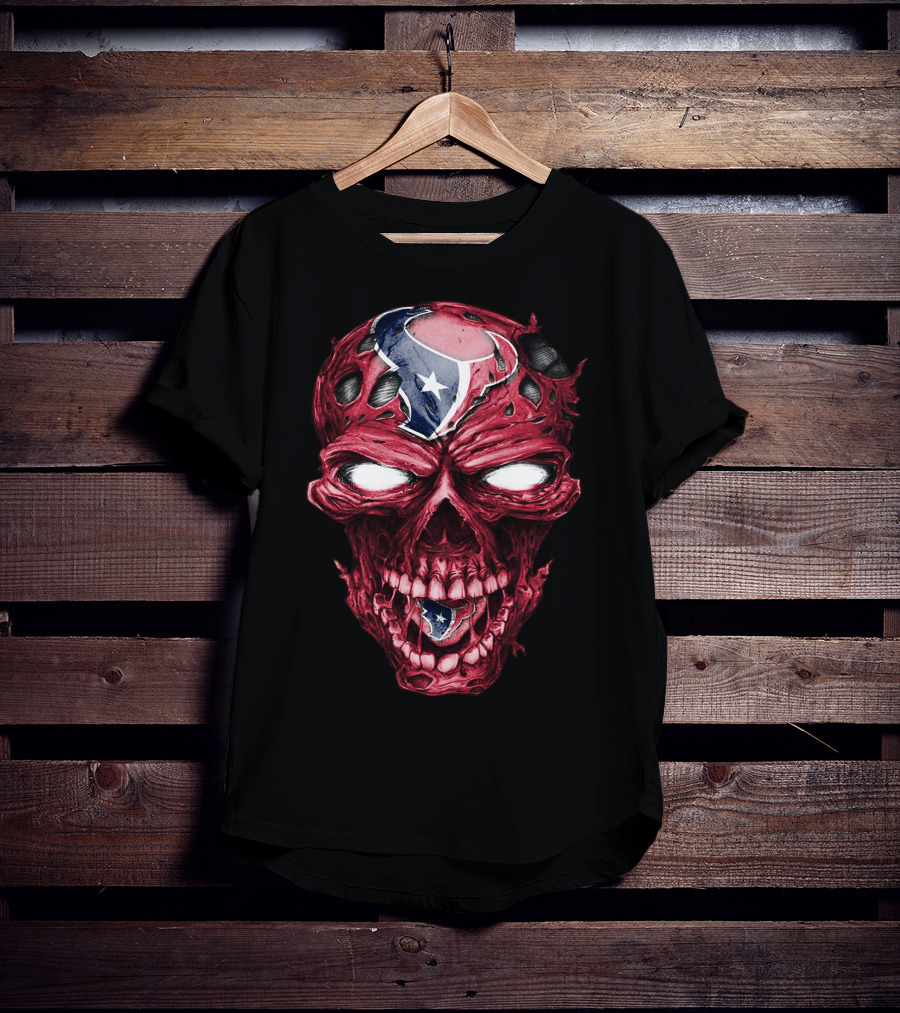 Skull With Houston Texans NFL T-Shirt