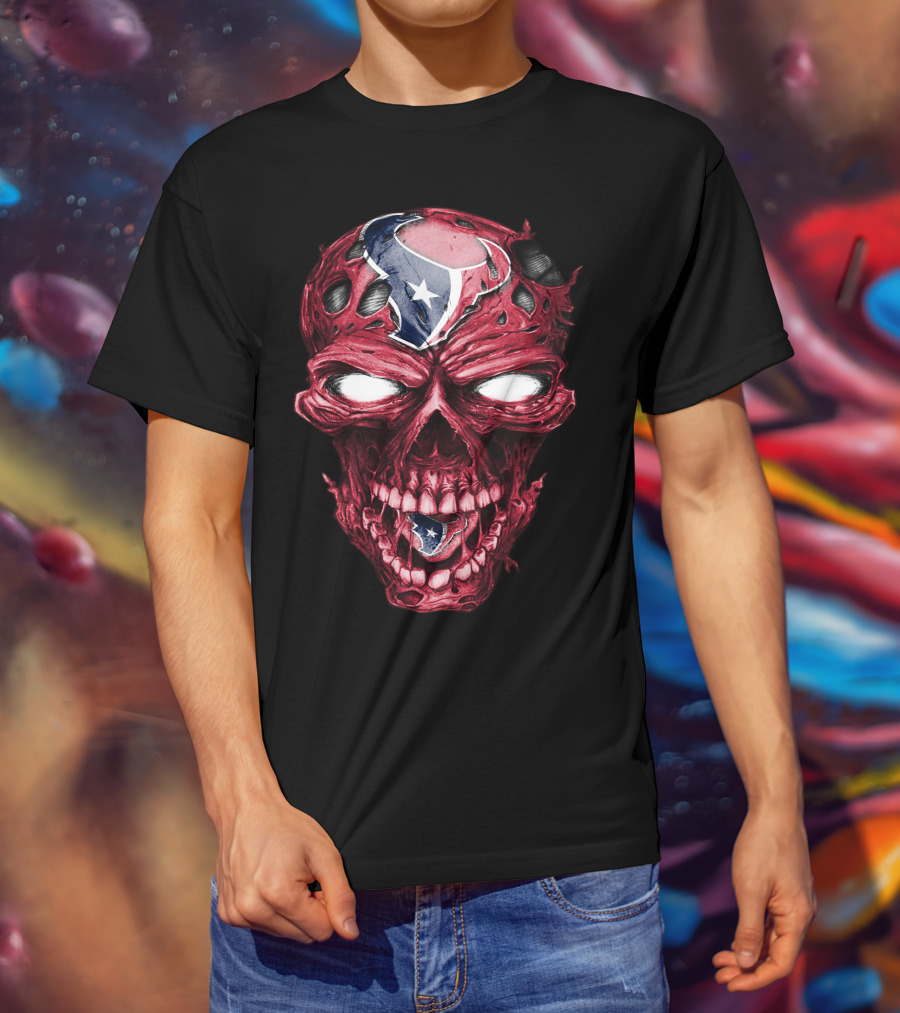 Skull With Houston Texans NFL T-Shirt