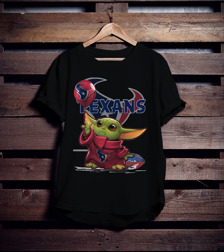 Yoda Houston Texans Balloon Football T-Shirt