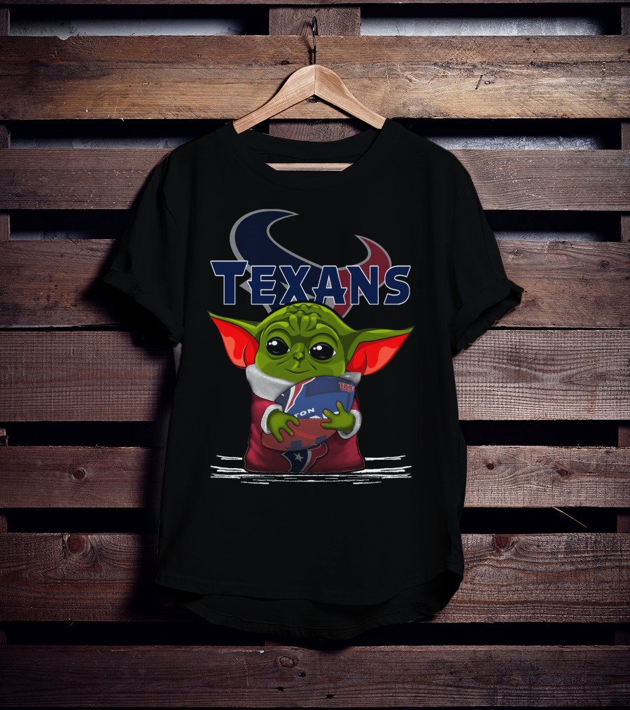 Houston Texans Yoda Holding Football T-Shirt
