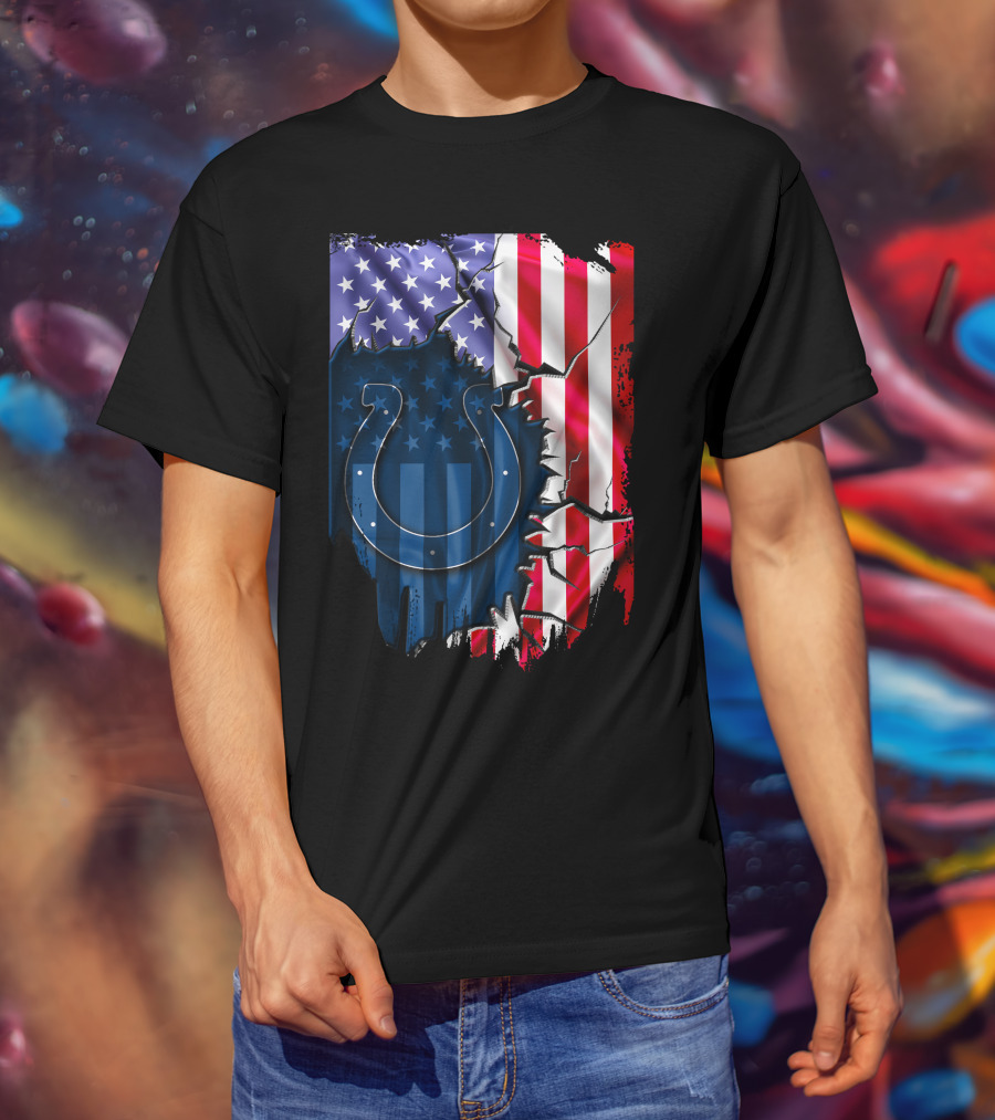 Indianapolis Colts American Flag Polo T-Shirt