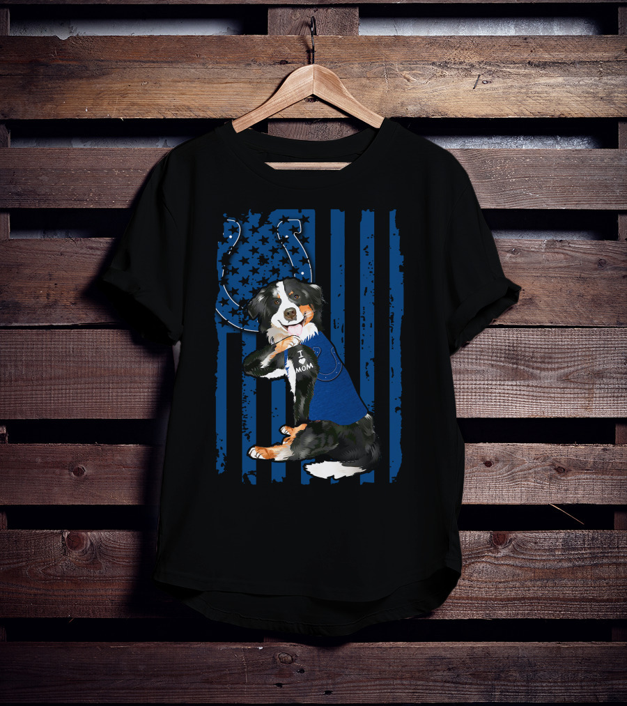 I Mom Border Collie Indianapolis Colts T-Shirt