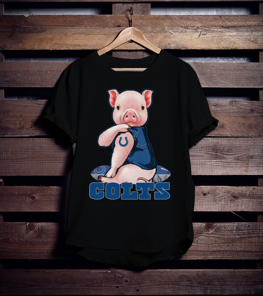 Pig With Indianapolis Colts Logo And Jersey T-Shirt