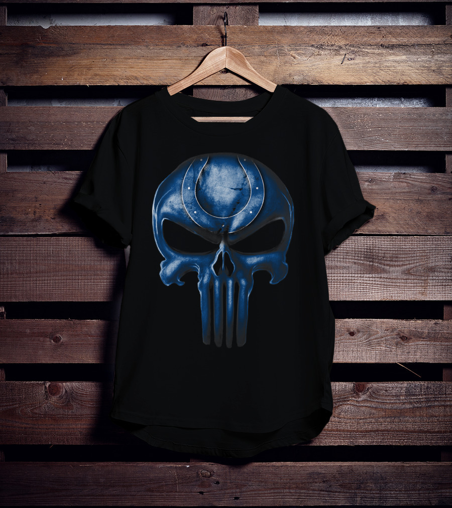 Indianapolis Colts Punisher Skull T-Shirt