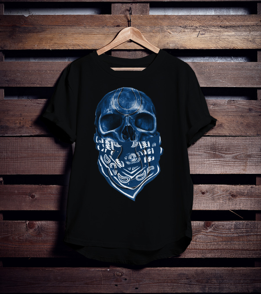 Indianapolis Colts Skull Bandana T-Shirt