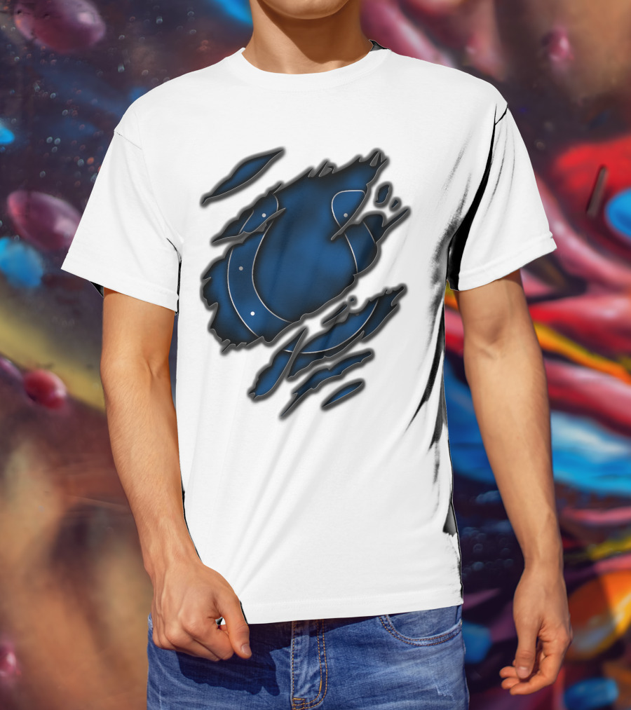 Torn Blue Horseshoe Indianapolis Colts T-Shirt