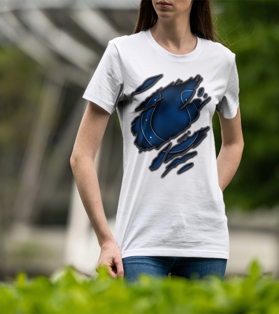 Torn Blue Horseshoe Indianapolis Colts T-Shirt