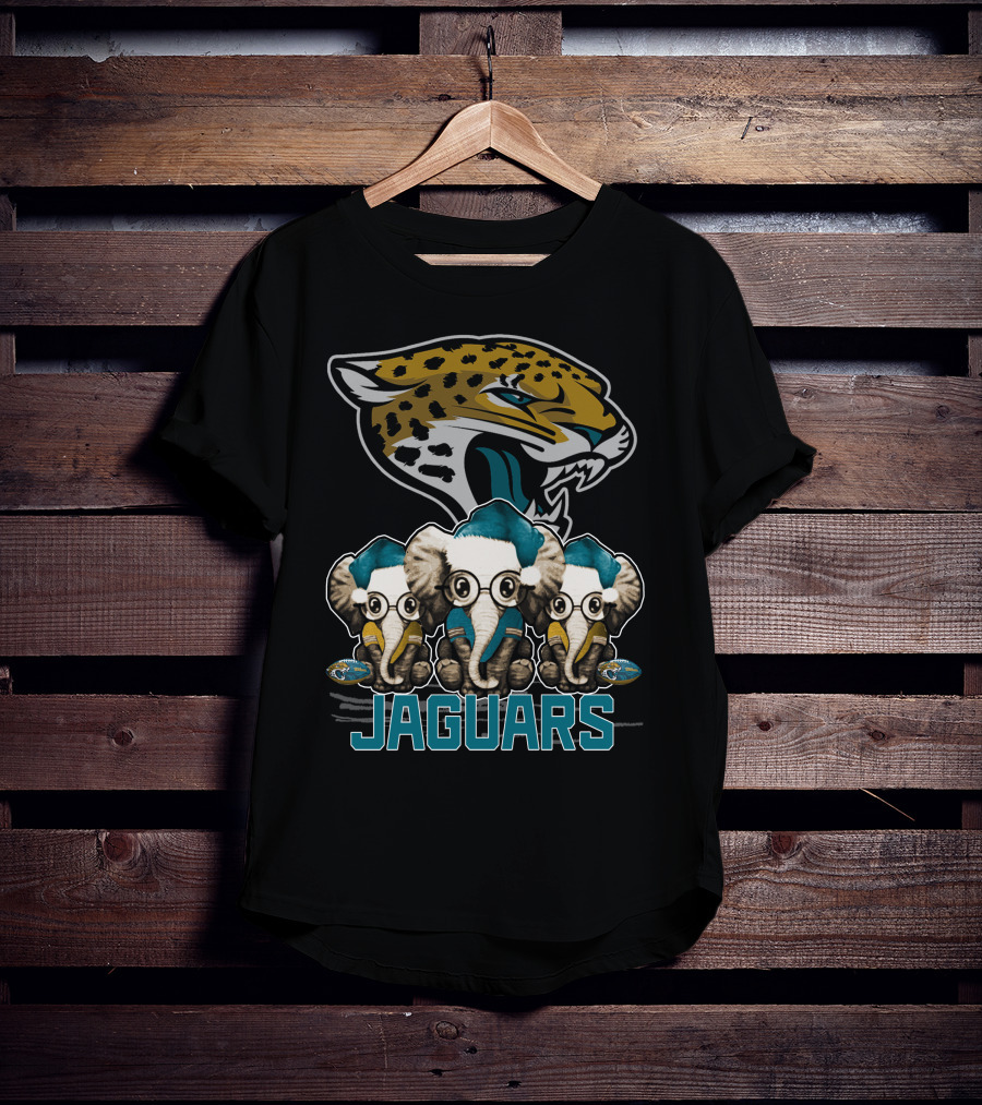 Jaguars Elephant Trio Xmas Jacksonville Jaguars T-Shirt