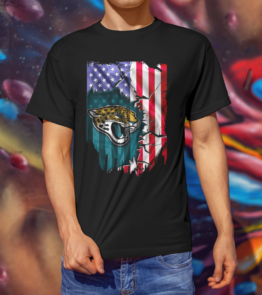 American Flag Jacksonville Jaguars T-Shirt