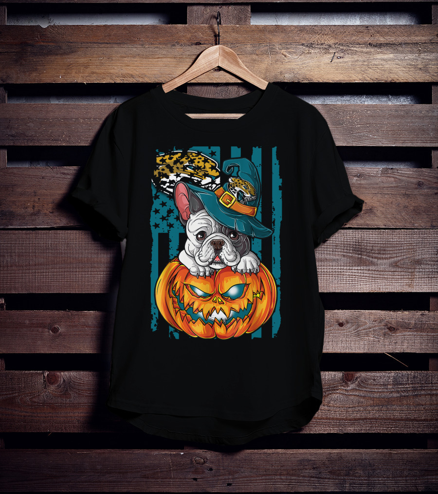 Hlw Bulldog Halloween Pumpkin Jacksonville Jaguars Hat T-Shirt