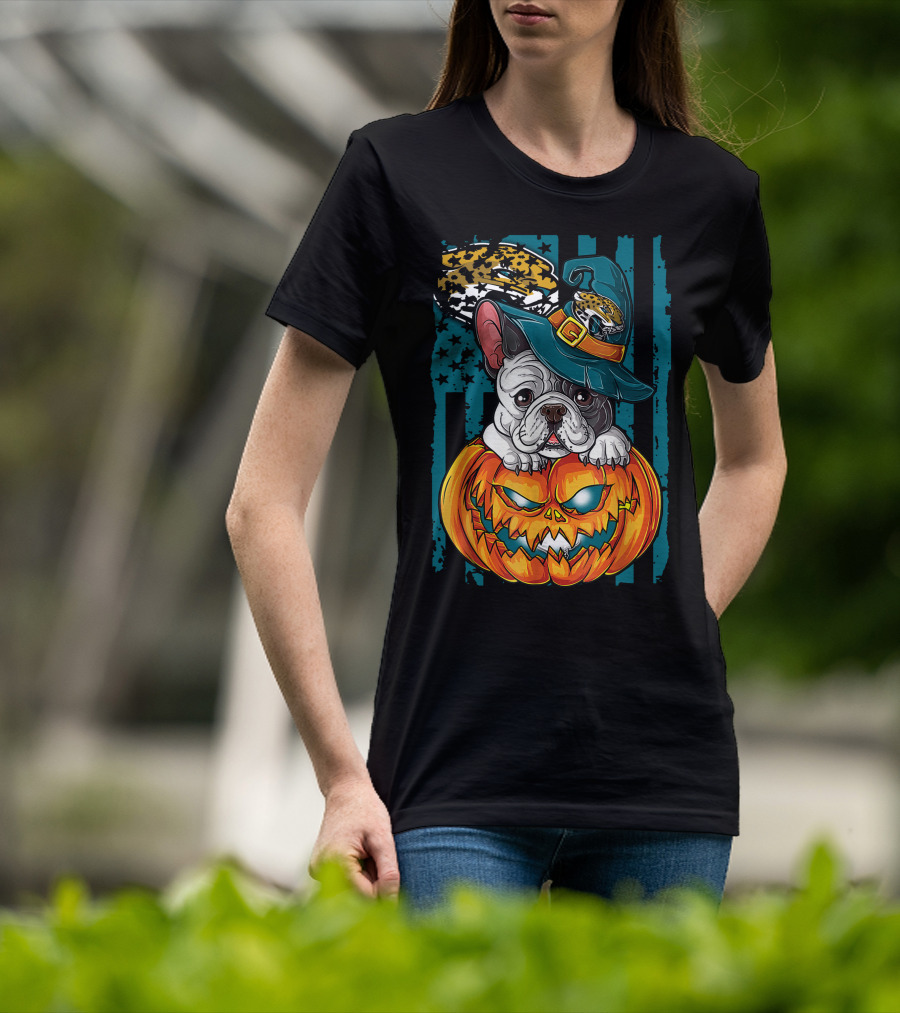 Hlw Bulldog Halloween Pumpkin Jacksonville Jaguars Hat T-Shirt