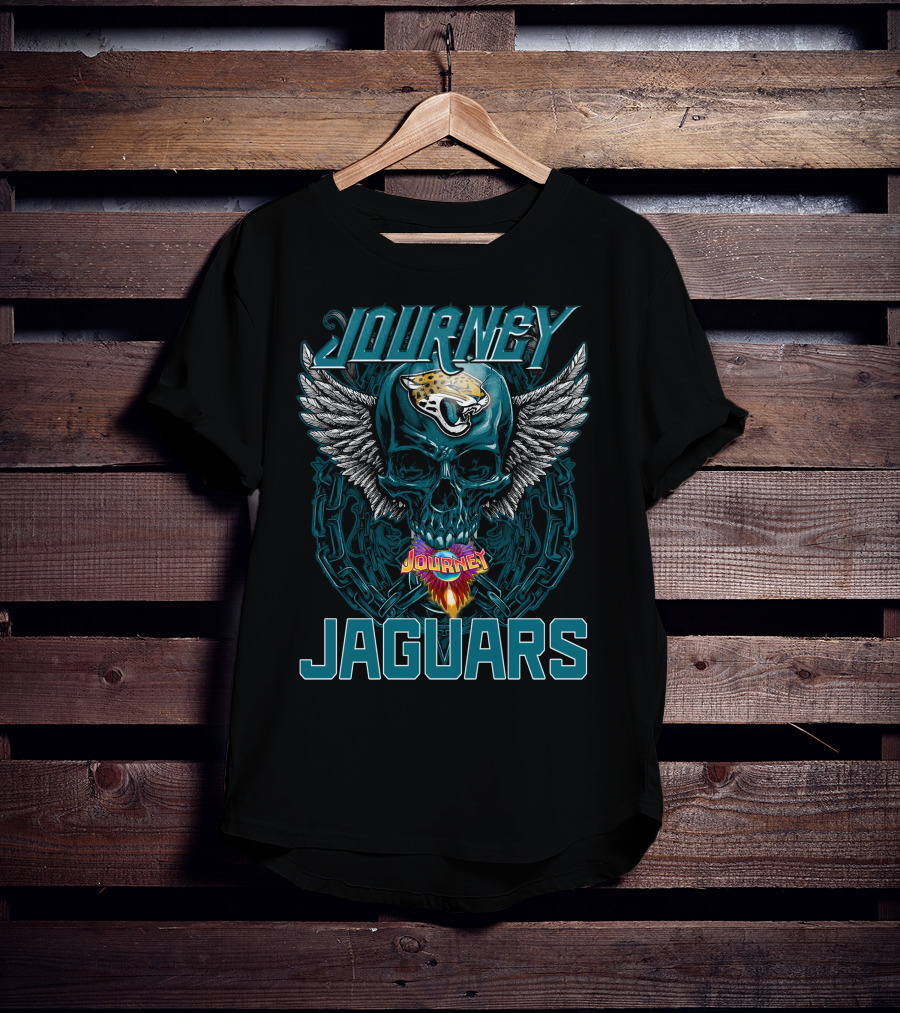 Journey Jaguars Skull Wings Chain NFL Team T-Shirt